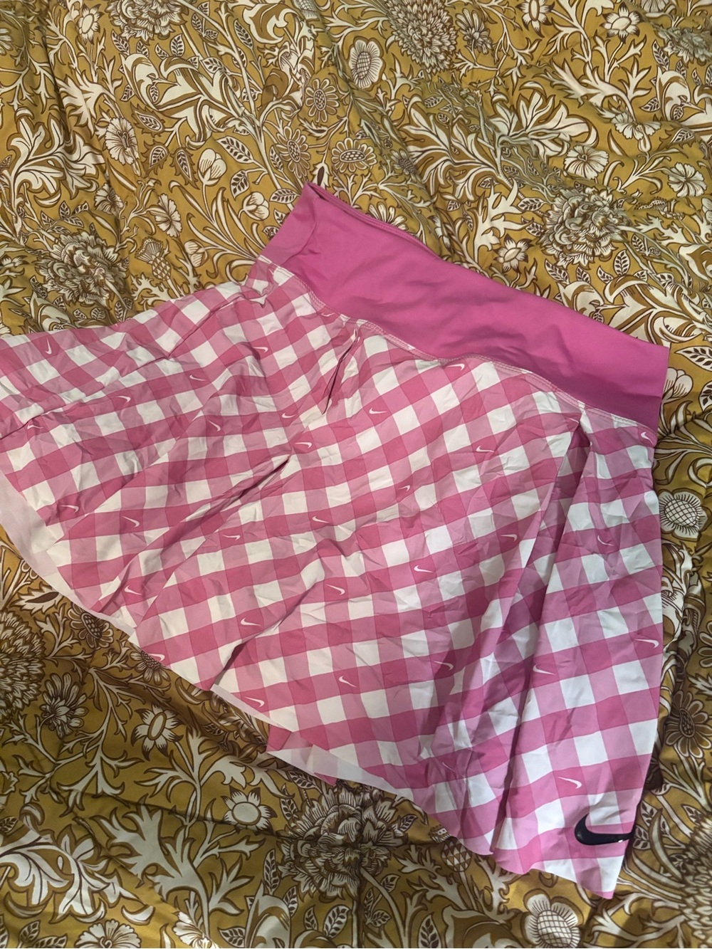 Nike Dri-FIT Club Tennis Skort DX1142-613 Golf Printed‎ Pink Checkered Size M